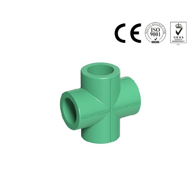 20-63mm绿白灰PPR四通等径管件